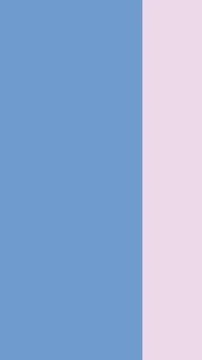 A calm abstract composition pairs a broad blue field with a slim pink panel.. Ilustração Stock