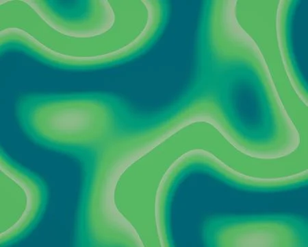 Calm abstract composition of rounded organic forms in teal and green with s.. Stock Illustration