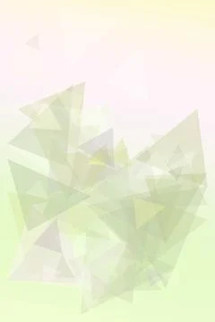 A calm abstract field of translucent triangles in mint and cream tones, cre.. Stock Illustration