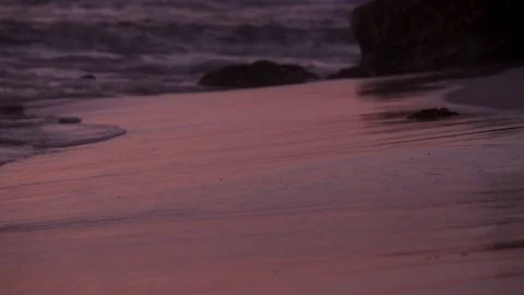 Calm and soft ocean waves on sunset. Closeup Stock Footage 81175949