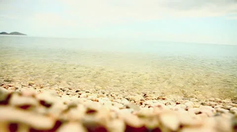 Calm and stony beach Stock Footage 12525714
