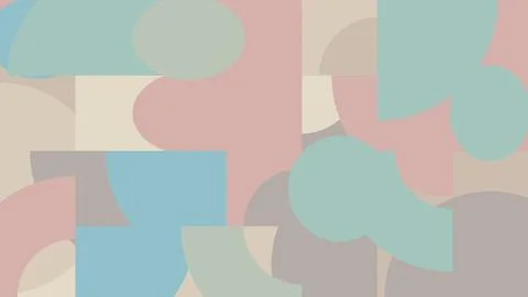 A calm arrangement of overlapping circles, rectangles, and curved forms cre.. Illustration