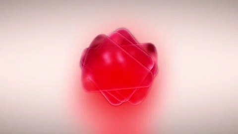 Calm background motion animation of glowing red stacked rectangles and rounded Stock Footage 345550749