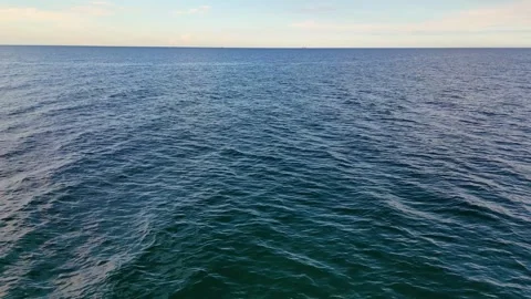 Calm Baltic Sea Waves and Open Horizon Near Rostock, Germany Stock Footage 341886959