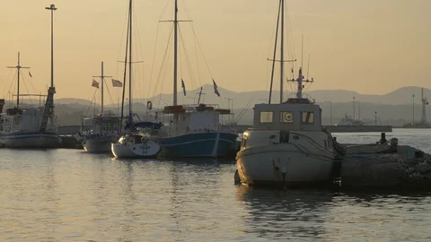 Calm bay at sunset Stock Footage 100692855