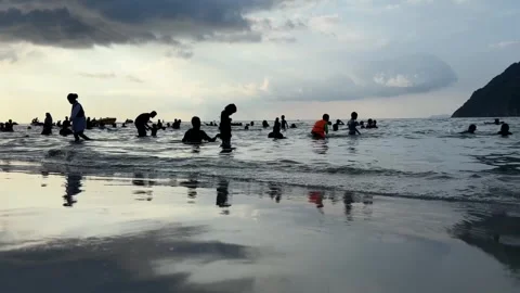 Calm beach with small waves 動画素材 264104075
