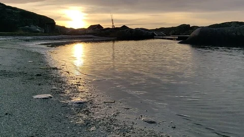 Calm Beach Sunset West Coast of Sweden 스톡 동영상 100554567