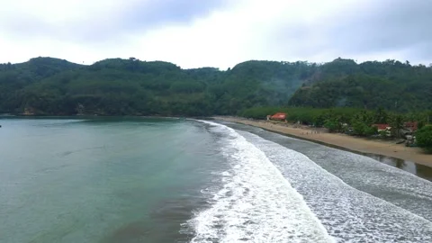 Calm beach waves on the coast Video stock 226092449