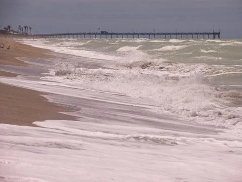 Calm beach with waves 스톡 사진