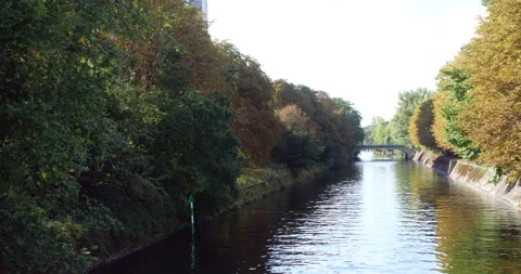 Calm Berlin Channel Downtown Stock Footage 205798386