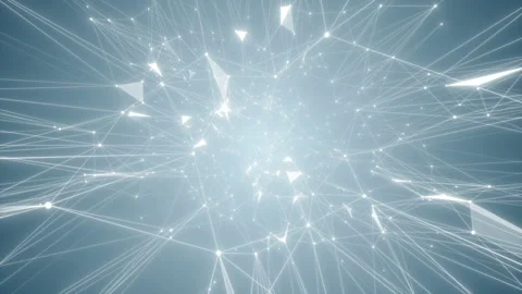 Calm blue gray design background. Plexus style in motion. Camera pulls away and Stock Footage 114064356