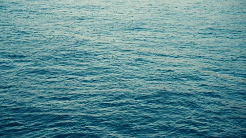 Calm Blue Ocean Surface with Gentle Waves Texture in Soft Light 库存影片 333959350