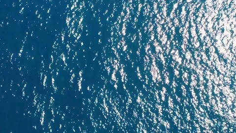 Calm Blue Ocean Surface Reflects Sunlight on a Clear Day, Showcasing Natural Stock Footage 317766020