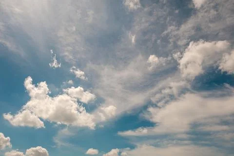 Calm Blue Sky with Clouds Stock Photos