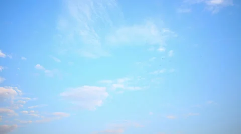 Calm blue sky with little clouds time lapse Stock Footage 38077683