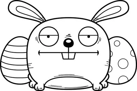 Calm Cartoon Easter Bunny Stock Illustration