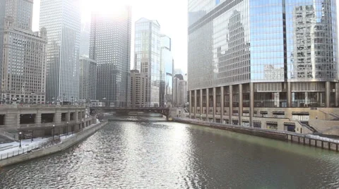Calm Chicago River Stock Footage 36167740