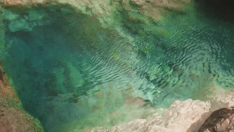 Calm clear turquoise ocean pool on Caribbean island Stock Footage 168771860