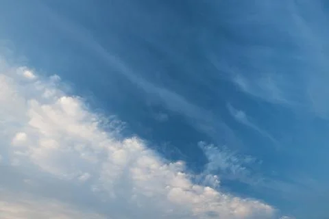 Calm cloud sky scape at dawn background Stock Photos