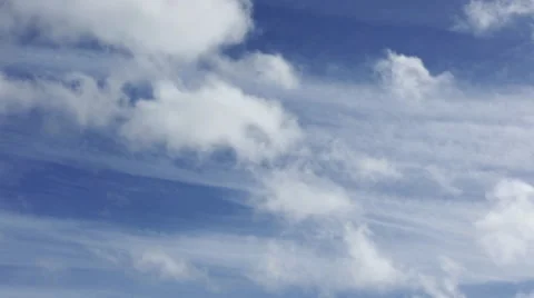 Calm clouds in blue sky Stock Footage 53126512