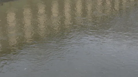 Calm Cloudy Dirty Water With Reflection Stock-Footage 149011899