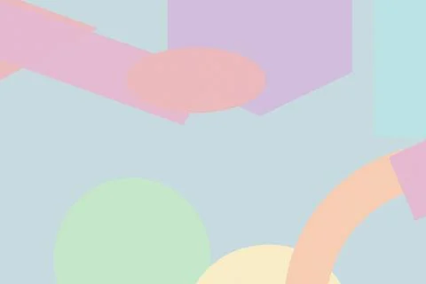 A calm composition of overlapping circles, arcs, and angular blocks in gent.. Stock Illustration