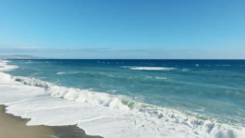 Calm crashing of waves on a summer day Stock Footage 269552859