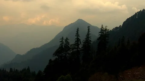 A calm evening in the Himalayas Video stock 194752821