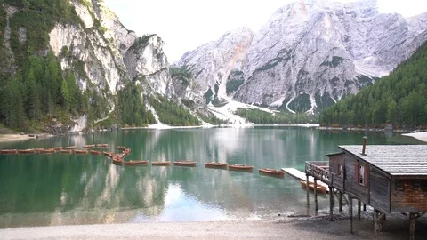 Calm evening on the mountain lake Stock Footage 120678538
