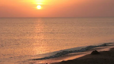 Calm evening in sea beach Video stock 86465077
