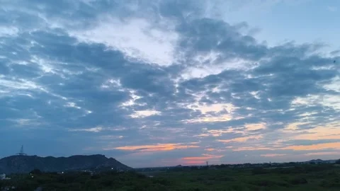 Calm Evening Sky with Clouds at Sunset Stock Footage 321422913