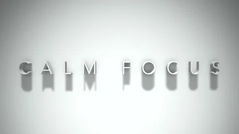 Calm focus 3D title animation with shadows on a white background Stock Footage 297266851