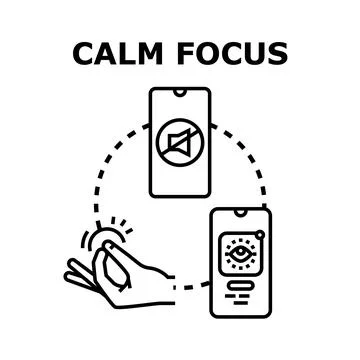 Calm focus digital concept avoiding distractions Stock Illustration