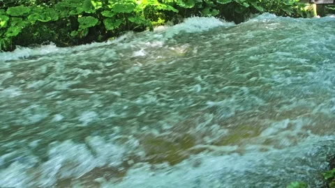 Calm Forest Stream Creek Turned Into Fast Current Rapid Dangerous River  Stock Footage 248649676