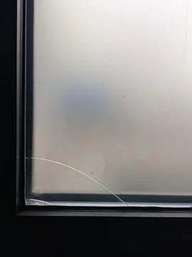 Calm Glass With Subtle Cracks. Translucent Window Reveals Minimalistic Desi.. Stock Photos