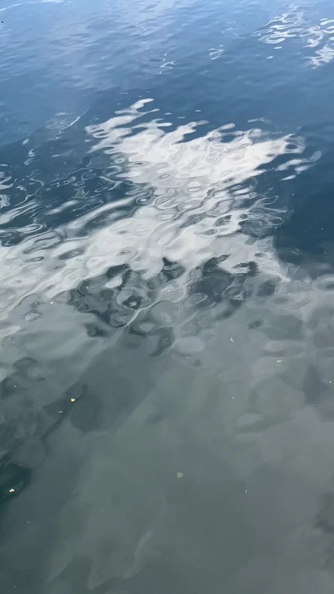Calm gray and dark blue water is flowing Video stock 323767477