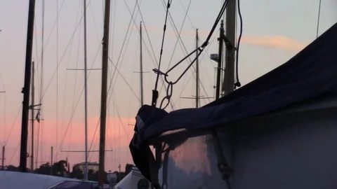 Calm harbor at sunset Stock Footage 72955096