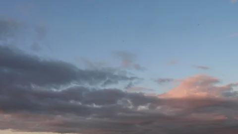 Calm high clouds in blue sky from north norway on the way to the coast time l Stock Footage 119711426