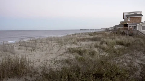 Calm high tide OBX NC Video stock 101038454