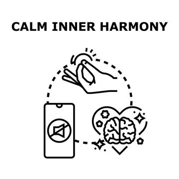 Calm inner harmony achieving digital detox balance Stock Illustration