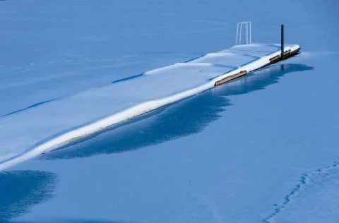 Calm jetty in winter Foto stock