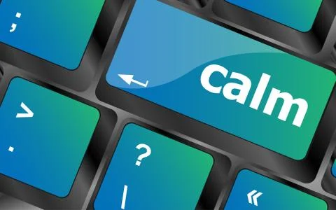 Calm key on computer keyboard button key 스톡 일러스트