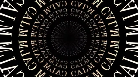 CALM Keyword Animation, 3D Background Loop. Meditation &amp; relaxation concept. Stock Footage 252080669
