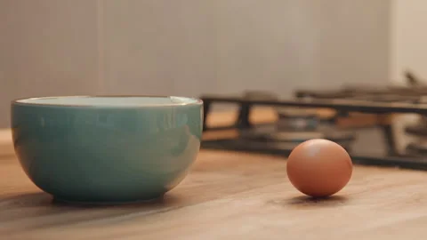 Calm kitchen scene with ingredients and background. Tranquil culinary setting Stock Footage 342335823