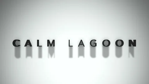 Calm Lagoon 3D title animation matte black text on a white background Stock Footage 300715948