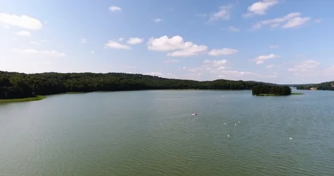 Calm Lake And Forest Background Stock Footage 92994096