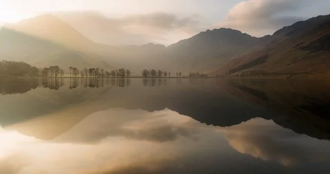 Calm lake Buttermere Stock Footage