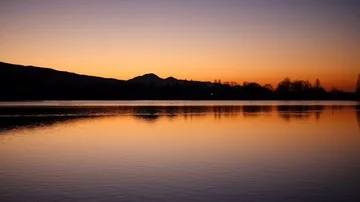 Calm Lake at Dawn Stock Footage 85863205