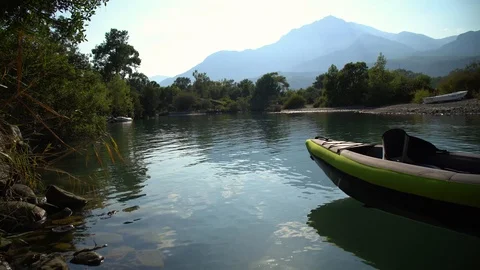 Calm lake in the forest Stock Footage 93090215
