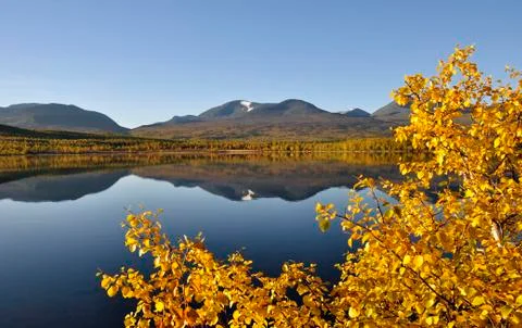 Calm lake reflection Stock Photos